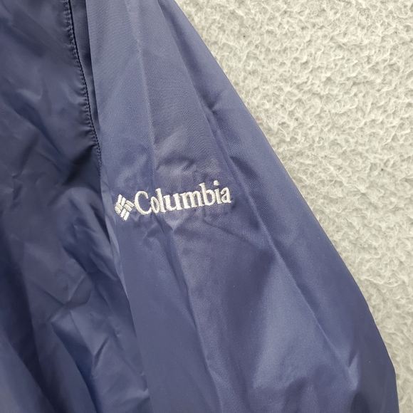 Columbia Packable Windbreaker Jacket Womens Medium Blue Rain Zip Up Hood - Picture 6 of 10
